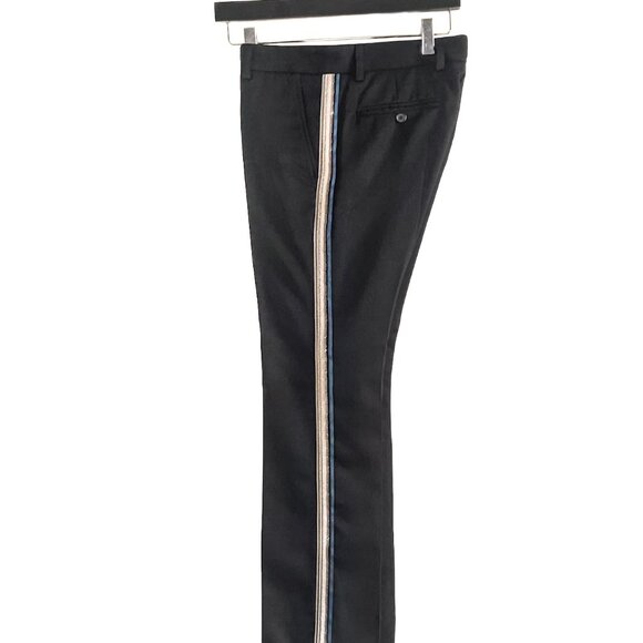 Balmain Black Embellished Band Tuxedo Trousers - Picture 1 of 9